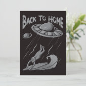 Alien ufo Surfanleitung mit Zurück zum Zuhause Dankeskarte (Stehend Vorderseite)
