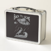 Alien ufo Surfanleitung mit Zurück zum Zuhause Metall Brotdose (Rückseite)