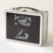 Alien ufo Surfanleitung mit Zurück zum Zuhause Metall Brotdose (Vorderseite)