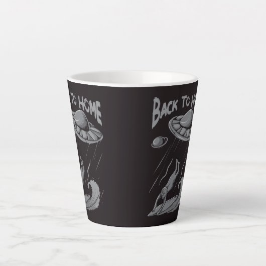 Alien ufo Surfanleitung mit Zurück zum Zuhause Milchtasse (Vorderseite)