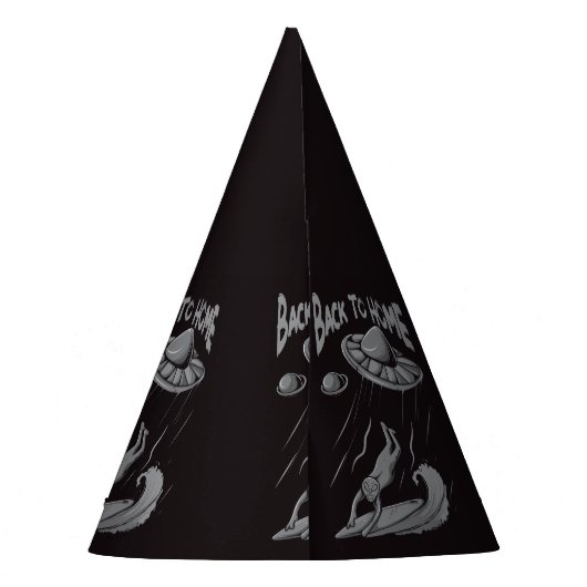 Alien ufo Surfanleitung mit Zurück zum Zuhause Partyhütchen (Rückseite)