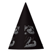 Alien ufo Surfanleitung mit Zurück zum Zuhause Partyhütchen (Vorderseite)