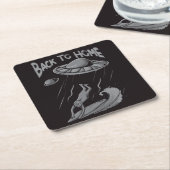 Alien ufo Surfanleitung mit Zurück zum Zuhause Rechteckiger Pappuntersetzer (angewinkelt)