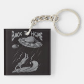 Alien ufo Surfanleitung mit Zurück zum Zuhause Schlüsselanhänger (Rückseite)