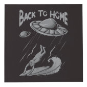 alien ufo surfing illustration with back to home   würfel (Vorderseite)