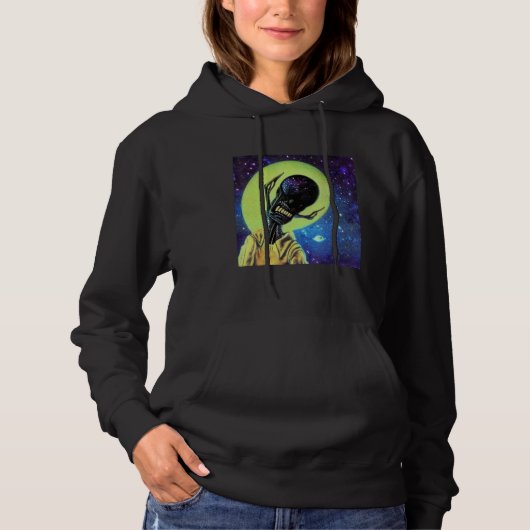 Alien UFO UAP 51 area grey out of this world creat Hoodie (Vorderseite)