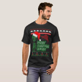 Alien UFO Ugly Christmas Sweater gegossen T-Shirt (Vorne ganz)