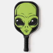 Alien UFO Verschwörungstheorie Pickleball Schläger (Rückseite)