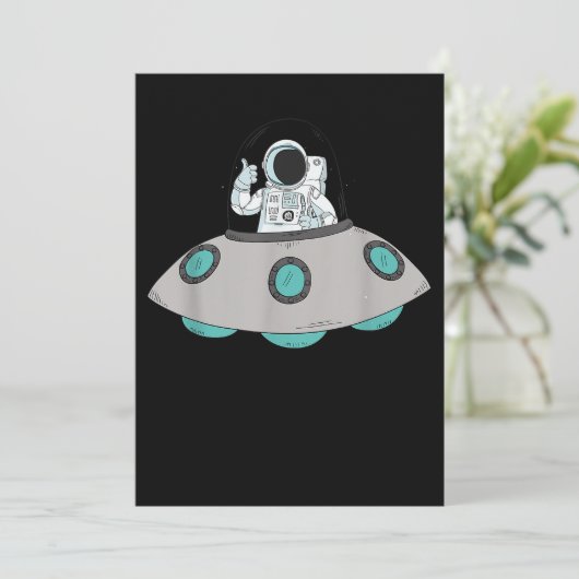Alien UFO Weltraumschiff Extrateresstriale Überzeu Save The Date (Stehend Vorderseite)