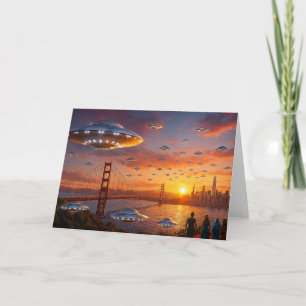 Alien-Ufos SciFi Fantasy San Francisco Golden Gate Karte