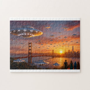 Alien-Ufos-SciFi-Fantasy San Francisco Golden Gate Puzzle
