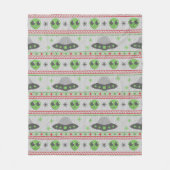 Alien Ugly Christmas Sweater Fleecedecke (Vorderseite)