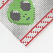 Alien Ugly Christmas Sweater Fleecedecke (Ecke)