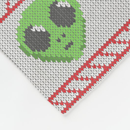 Alien Ugly Christmas Sweater Fleecedecke (Ecke)