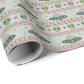 Alien Ugly Christmas Sweater Geschenkpapier (Rolleneckpunkt)