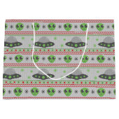 Alien Ugly Christmas Sweater Große Geschenktüte (Vorderseite)