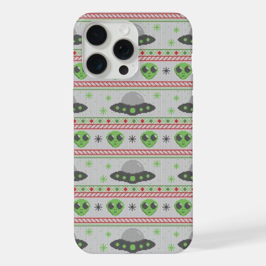 Alien Ugly Christmas Sweater iPhone Hülle (Rückseite)