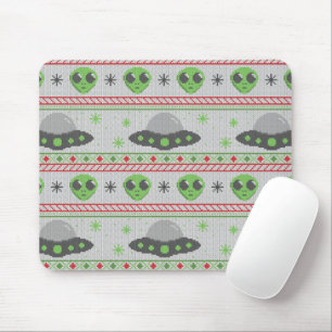 Alien Ugly Christmas Sweater Mousepad