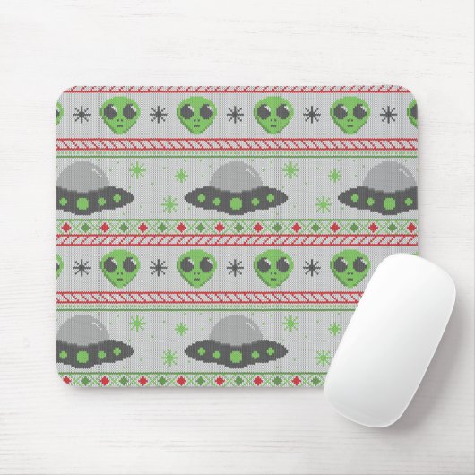 Alien Ugly Christmas Sweater Mousepad (Mit Mouse)