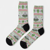 Alien Ugly Christmas Sweater Socken (Linkes Detail)