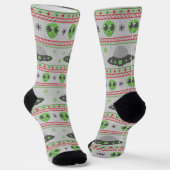 Alien Ugly Christmas Sweater Socken (Gewinkelt)
