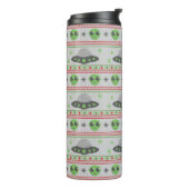 Alien Ugly Christmas Sweater Thermosbecher (Nach links gedreht)