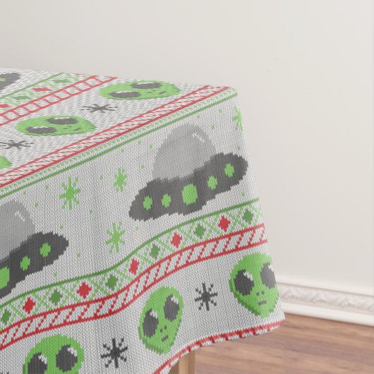 Alien Ugly Christmas Sweater Tischdecke (Beispiel)