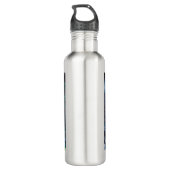 Alien und Astronaut im Weltraum Edelstahlflasche (Rückseite)