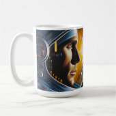 Alien und Astronaut im Weltraum Kaffeetasse (Links)