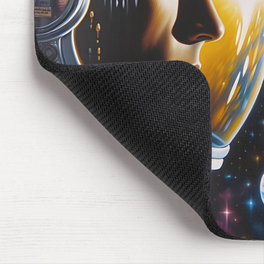 Alien und Astronaut im Weltraum Mousepad (Ecke)