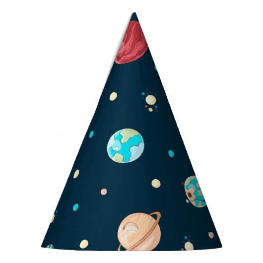 Alien und Astronaut im Weltraum Partyhütchen (Links)