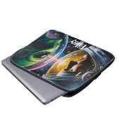 Alien und Astronaut im Weltraum Personalisiert Laptopschutzhülle (Vorne Knopf)