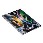 Alien und Astronaut im Weltraum Personalisiert Notizblock (Rechte Seite)