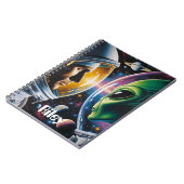 Alien und Astronaut im Weltraum Personalisiert Notizblock (Linke Seite)