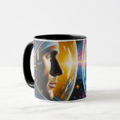 Alien und Astronaut im Weltraum Tasse (Vorderseite Links)