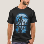 Alien und Bigfoot Moon ufo T-Shirt (Vorderseite)