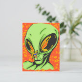 Alien und Butterfly Postkarte (Stehend Vorderseite)