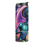 Alien und Flying Disk Golf Saucer Thermosbecher (Nach links gedreht)