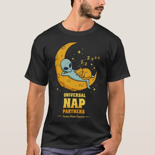 Alien und Katzen - Partner für Universelles Nicker T-Shirt (Vorderseite)