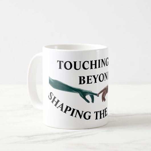 Alien und Mensch Kaffeetasse (Vorderseite Links)