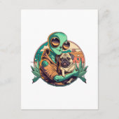 Alien und Mops Begleitkarte (Rückseite)