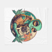 Alien und Mops Fleecedecke (Vorderseite (Horizontal))