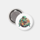 Alien und Mops Magnet (Vorderseite/Rückseite)