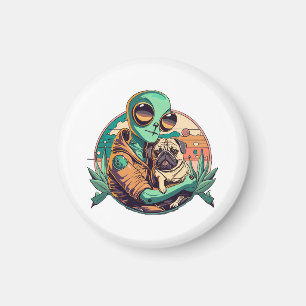 Alien und Mops Magnet