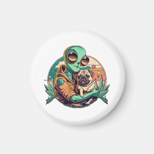 Alien und Mops Magnet (Vorne)