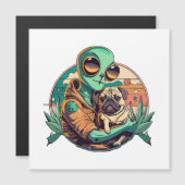 Alien und Mops Magnetkarte (Vorne/Hinten)