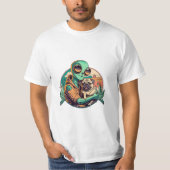 Alien und Mops T-Shirt (Vorderseite)