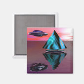 Alien und Pyramidenmagnet Magnet (Vorderseite/Rückseite)