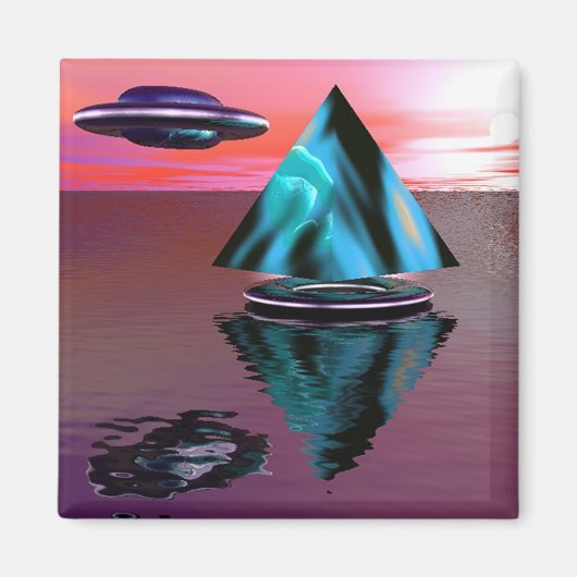 Alien und Pyramidenmagnet Magnet (Vorne)