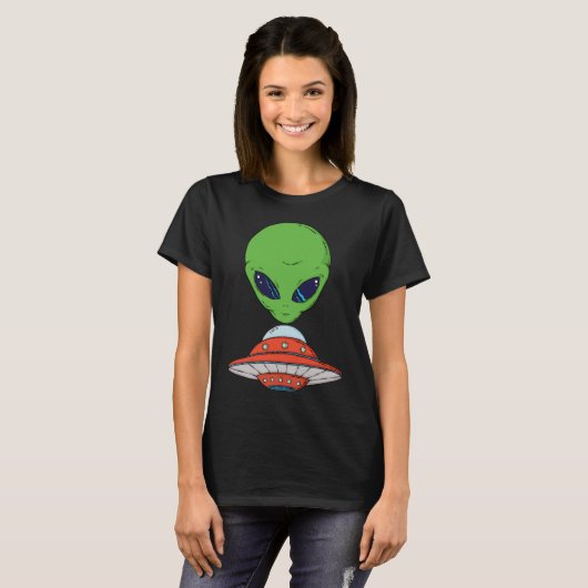 Alien und Raumfahrt T-Shirt (Vorne ganz)
